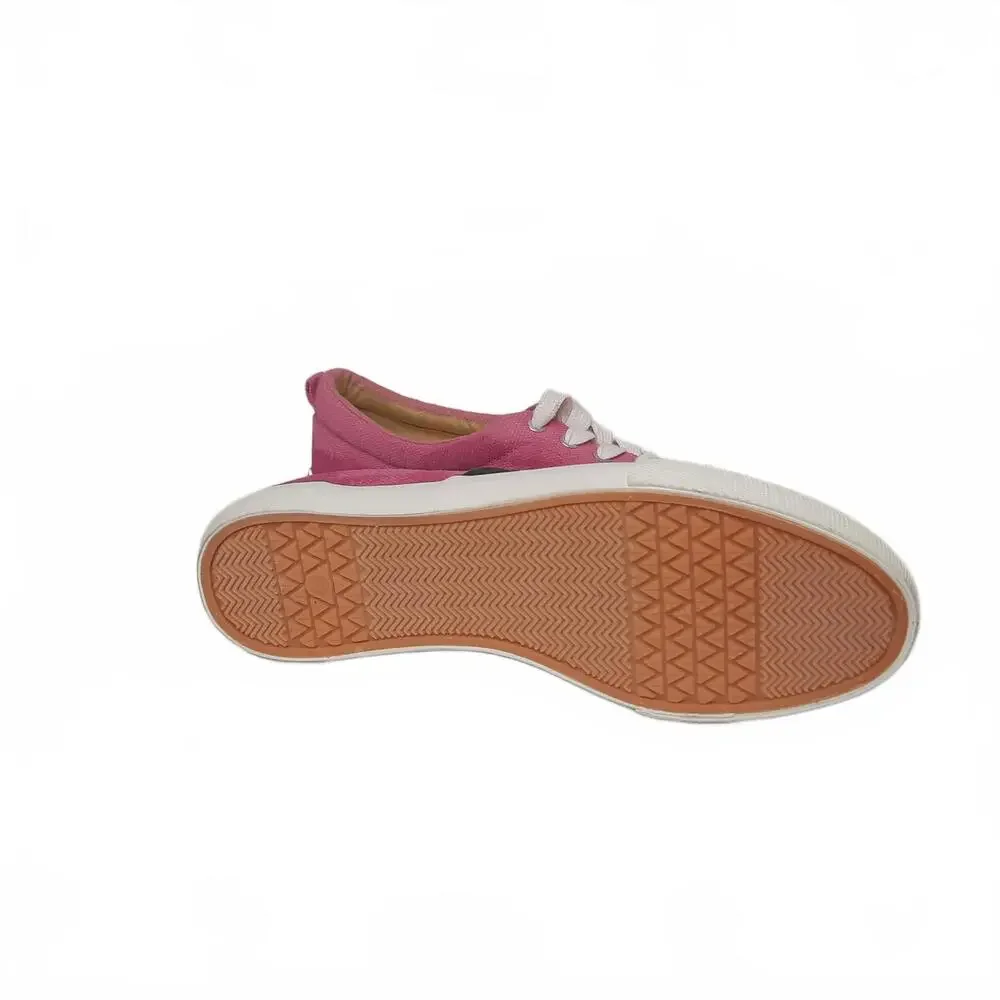 Sugar Skull‎ Pink and Black Canvas Sneakers Size 6